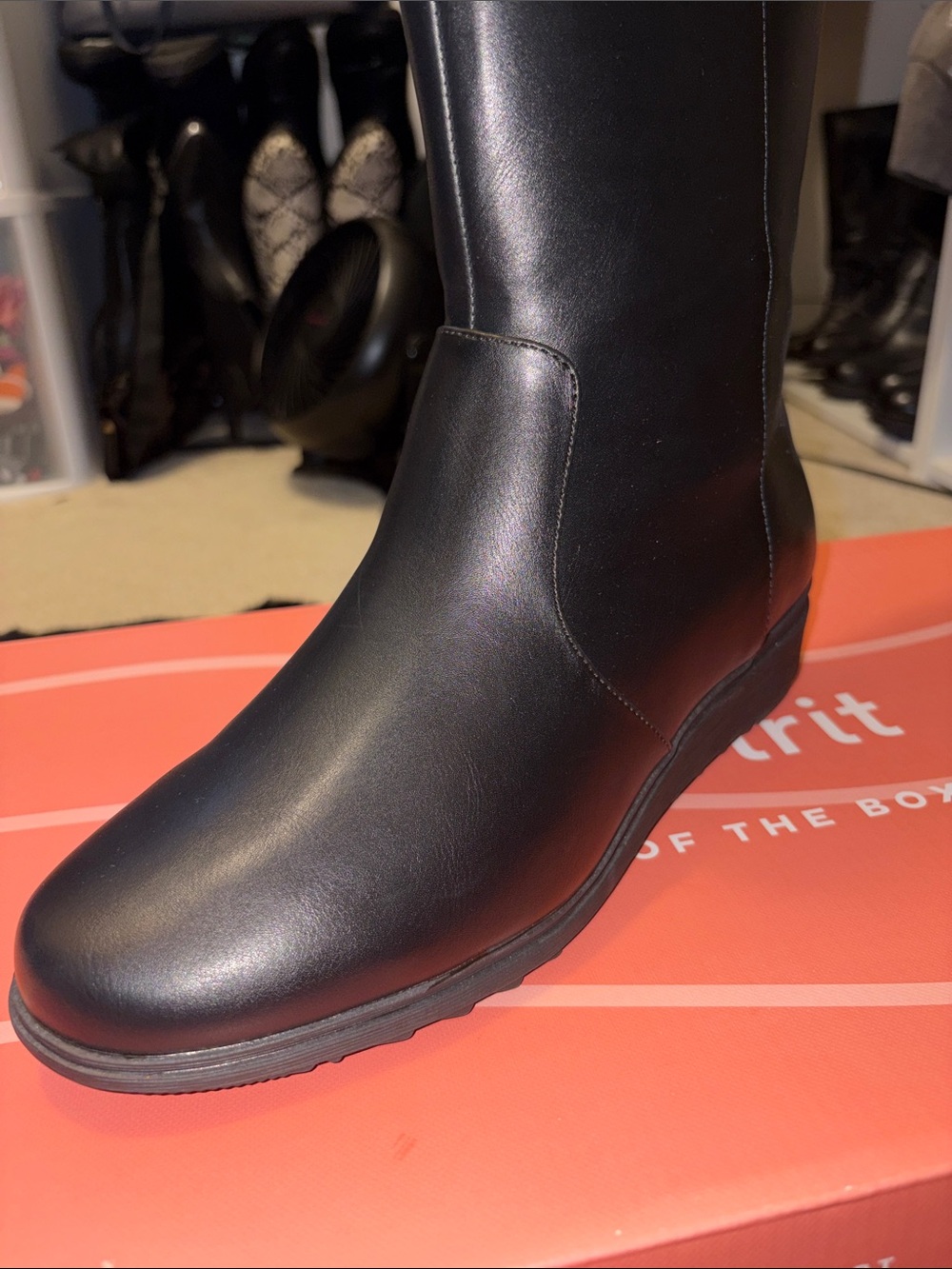 Easy Spirit Black Knee-High Wedge Boot - Picture 3 of 6